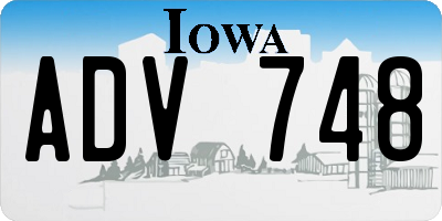 IA license plate ADV748