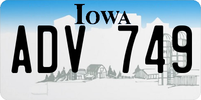 IA license plate ADV749