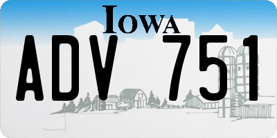 IA license plate ADV751