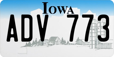 IA license plate ADV773
