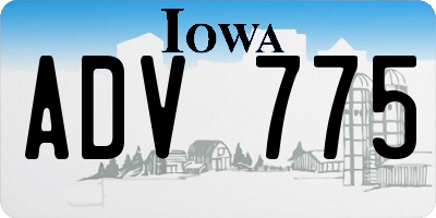 IA license plate ADV775