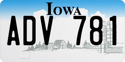 IA license plate ADV781