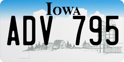 IA license plate ADV795