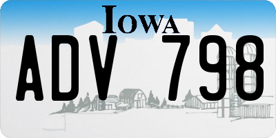 IA license plate ADV798