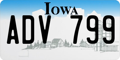 IA license plate ADV799
