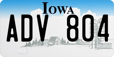 IA license plate ADV804