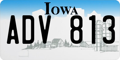 IA license plate ADV813