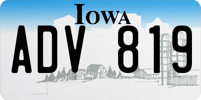 IA license plate ADV819