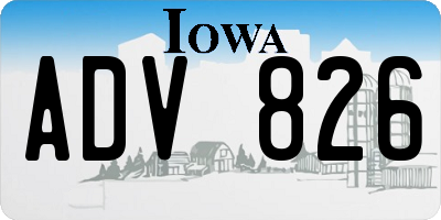 IA license plate ADV826