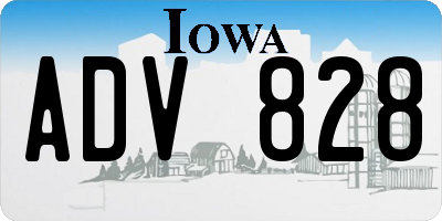 IA license plate ADV828