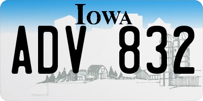 IA license plate ADV832
