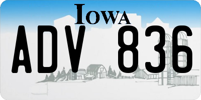 IA license plate ADV836