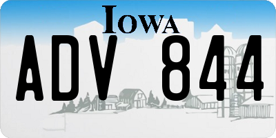 IA license plate ADV844