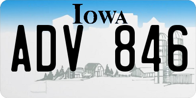 IA license plate ADV846