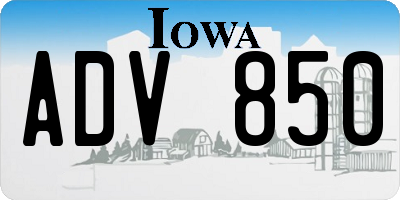 IA license plate ADV850