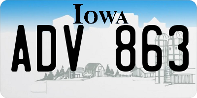 IA license plate ADV863