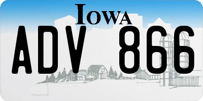 IA license plate ADV866