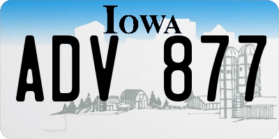 IA license plate ADV877