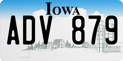 IA license plate ADV879