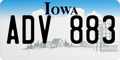 IA license plate ADV883
