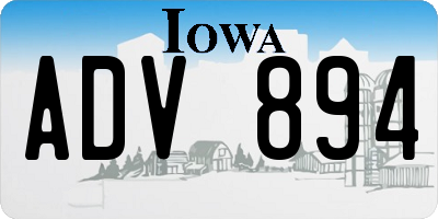 IA license plate ADV894