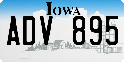 IA license plate ADV895