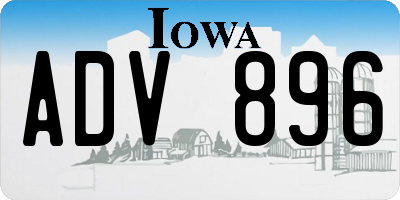 IA license plate ADV896