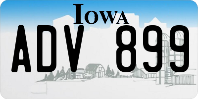 IA license plate ADV899