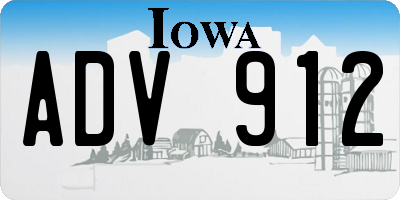 IA license plate ADV912