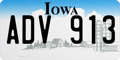 IA license plate ADV913