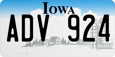 IA license plate ADV924