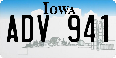 IA license plate ADV941