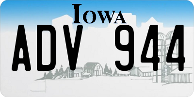 IA license plate ADV944