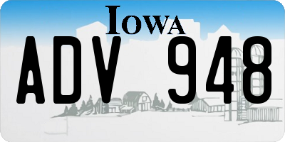 IA license plate ADV948