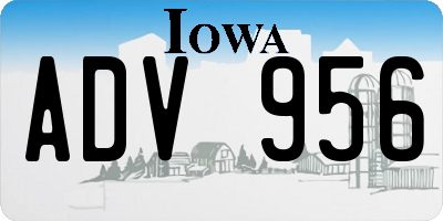 IA license plate ADV956