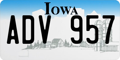 IA license plate ADV957