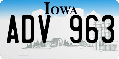 IA license plate ADV963