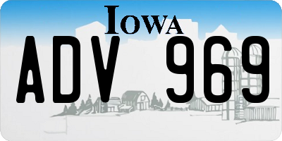 IA license plate ADV969