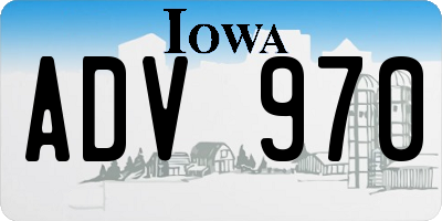 IA license plate ADV970