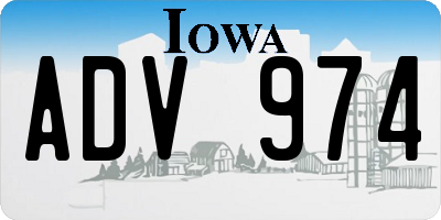IA license plate ADV974