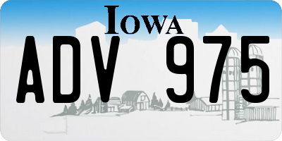 IA license plate ADV975
