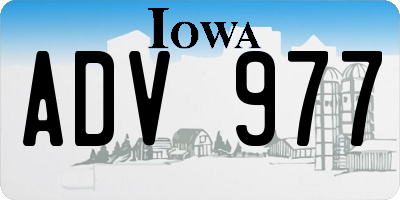 IA license plate ADV977