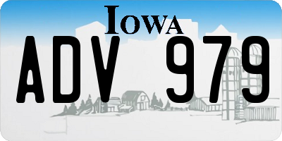IA license plate ADV979