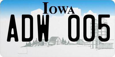 IA license plate ADW005