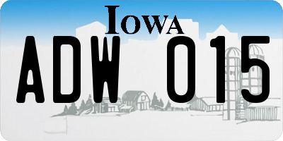 IA license plate ADW015