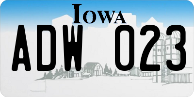 IA license plate ADW023