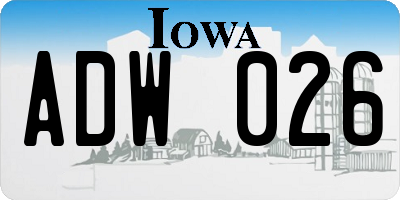 IA license plate ADW026