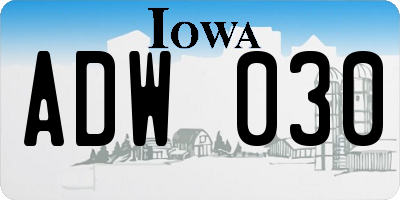 IA license plate ADW030