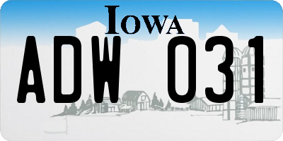IA license plate ADW031