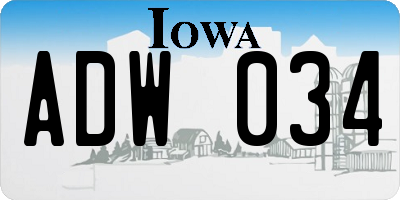 IA license plate ADW034